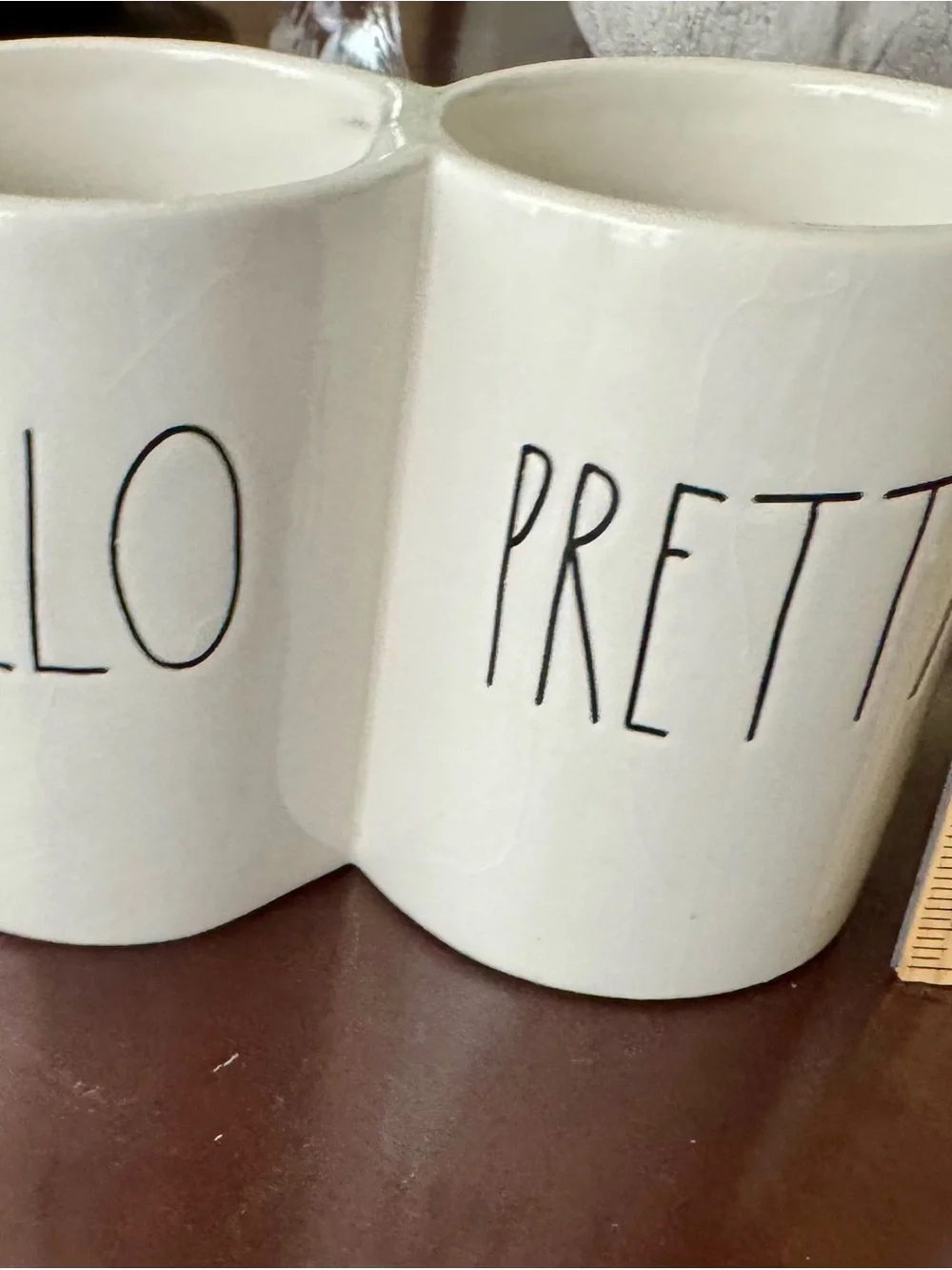Rae Dunn White Ceramic Double Mug 